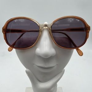 Vintage Vermont Brown Translucent Oval Sunglasses Frames